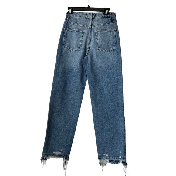 Lovers & Friends Ryan High Rise Straight Leg Jeans In Cascade Blue Size 25 - Picture 3 of 16